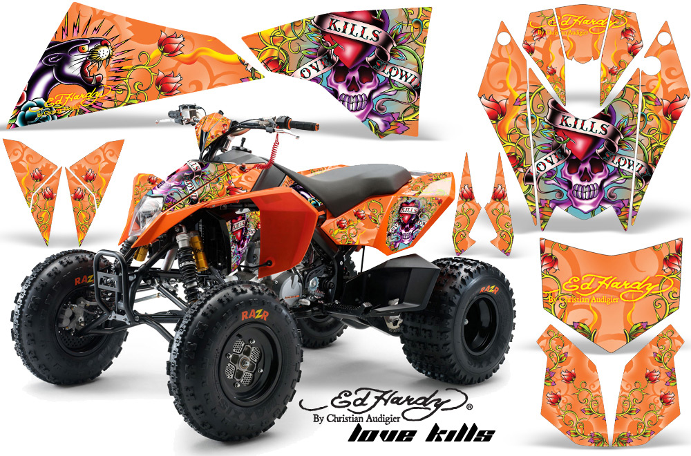 KTM 525 XC 08 Graphics Kit EH LoveKills Orange